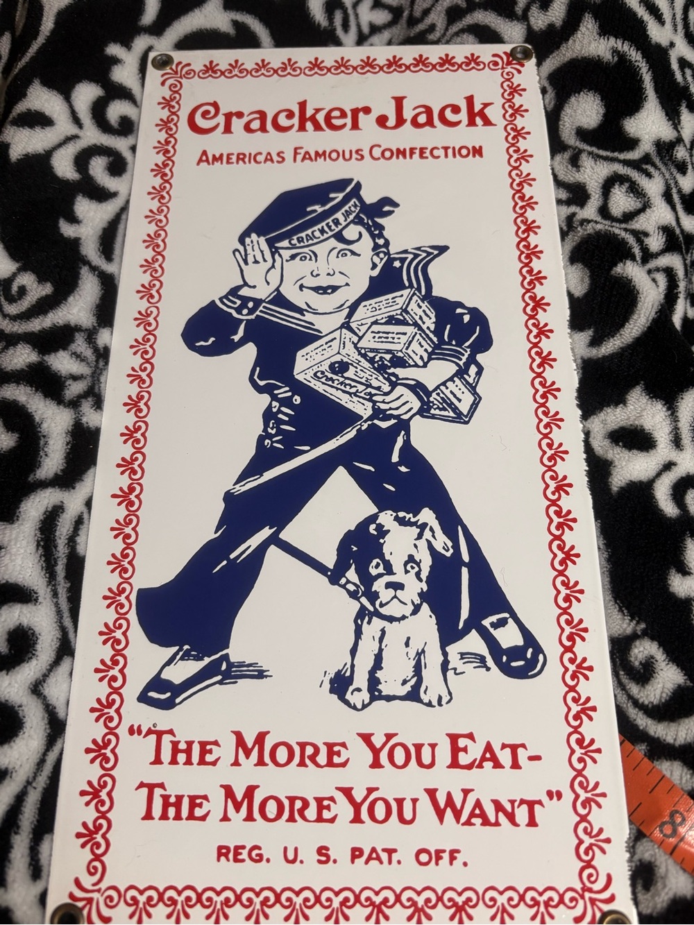 Cracker Jack Retro Porcelain & Metal Wall Sign